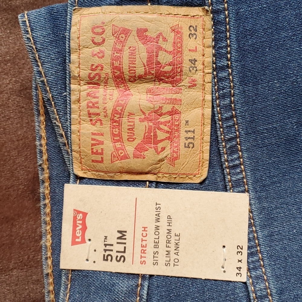 NWT Levi's 511 slim stretch jeans 34 x 32